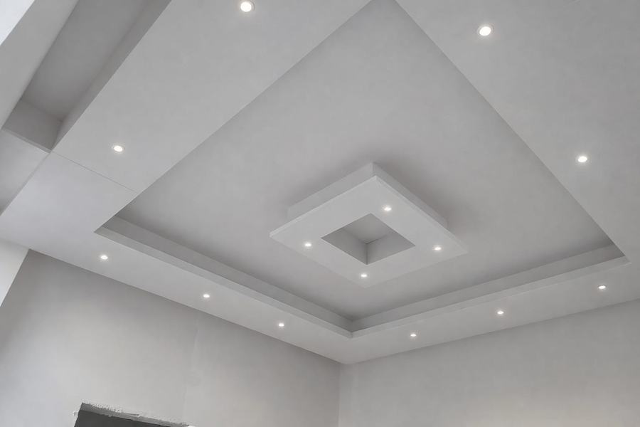Gizli LED ışık havuzlu alçıpan tavan
